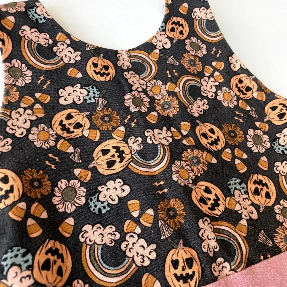 Malia + Kai Halloween Fall Pumpkins Rainbows Floral Sleeveless Twirl Dress - 4T